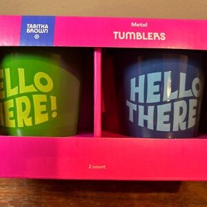 Tabitha Vibrant Green and Blue Tumblers